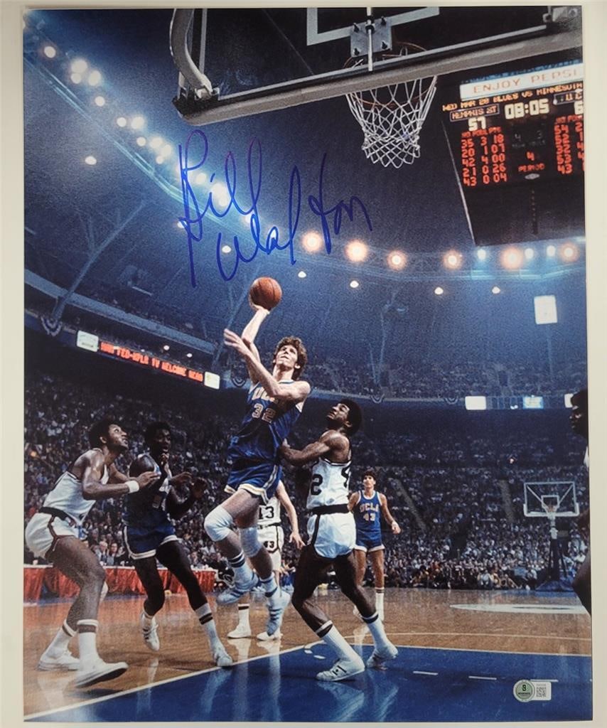 Bill Walton Signed Boston Celtics 16x20 Photo Beckett BAS Authenticated: Bill Walton Signed Boston Celtics 16x20 Photo Beckett BAS Authenticated This remarkable piece features a signed 16x20 photo of Bill Walton, a legendary figure in basketball history. The photo captures