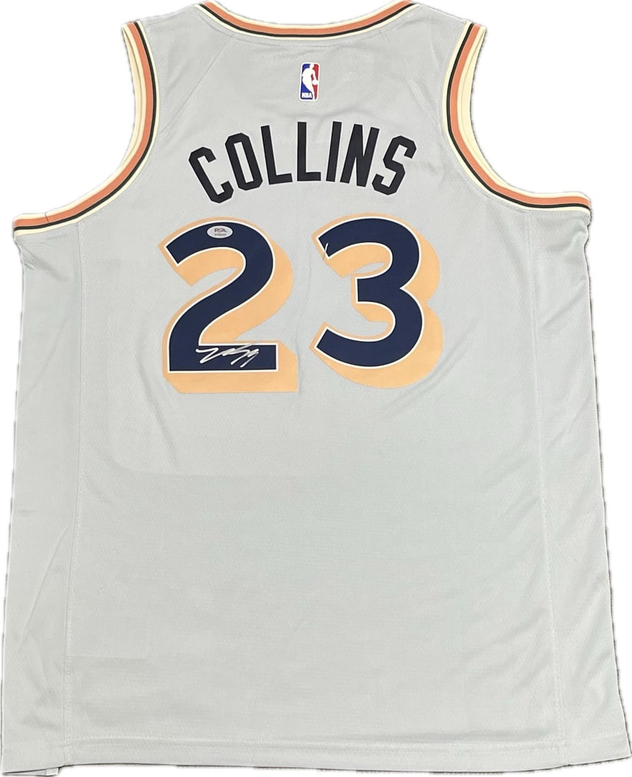 Zach Collins Autographed San Antonio Spurs Jersey PSA/DNA Certified: Zach Collins Autographed San Antonio Spurs Jersey PSA/DNA Certified This is a stitched jersey autographed by Zach Collins, a player for the San Antonio Spurs. The authenticity of the signature has bee