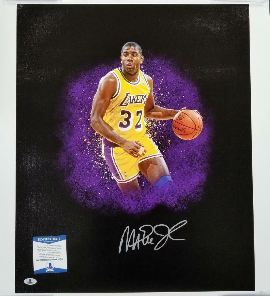 18x24 Canvas Photo Signed by Magic Johnson Beckett Authenticated (1 of 1)