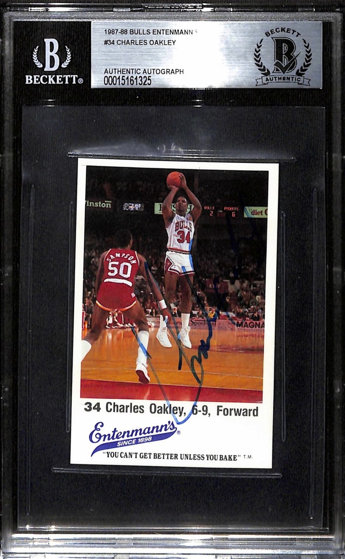 Beckett Certified Charles Oakley 1987-88 Bulls Entenmann's Card (1 of 1)