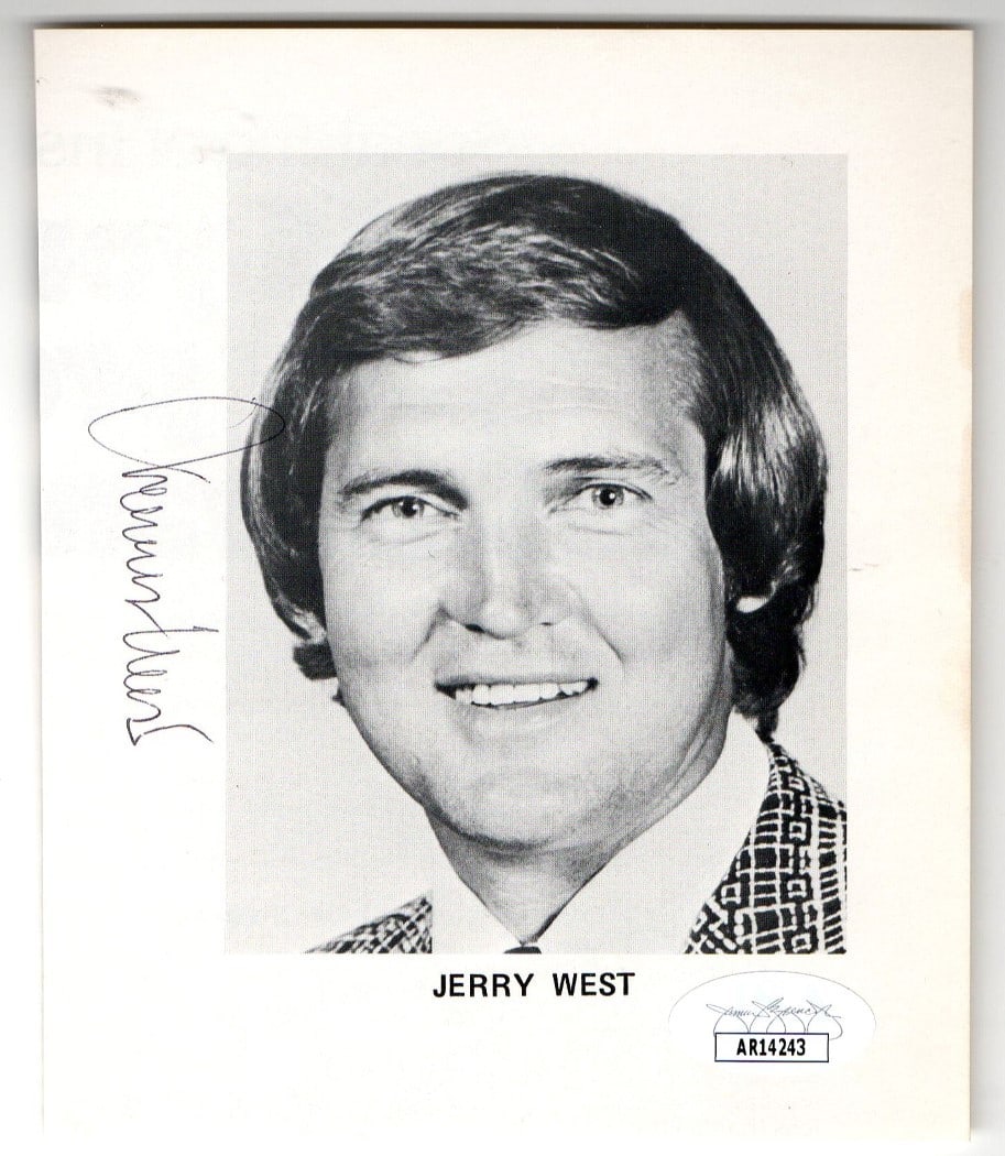 Jerry West Signed Photo Los Angeles Lakers JSA Authenticated 4.5 x 5.5: Jerry West Signed Photo Los Angeles Lakers JSA Authenticated 4.5 x 5.5 This is an original autographed program photo of Jerry West, a legendary player of the Los Angeles Lakers. The photo measures app