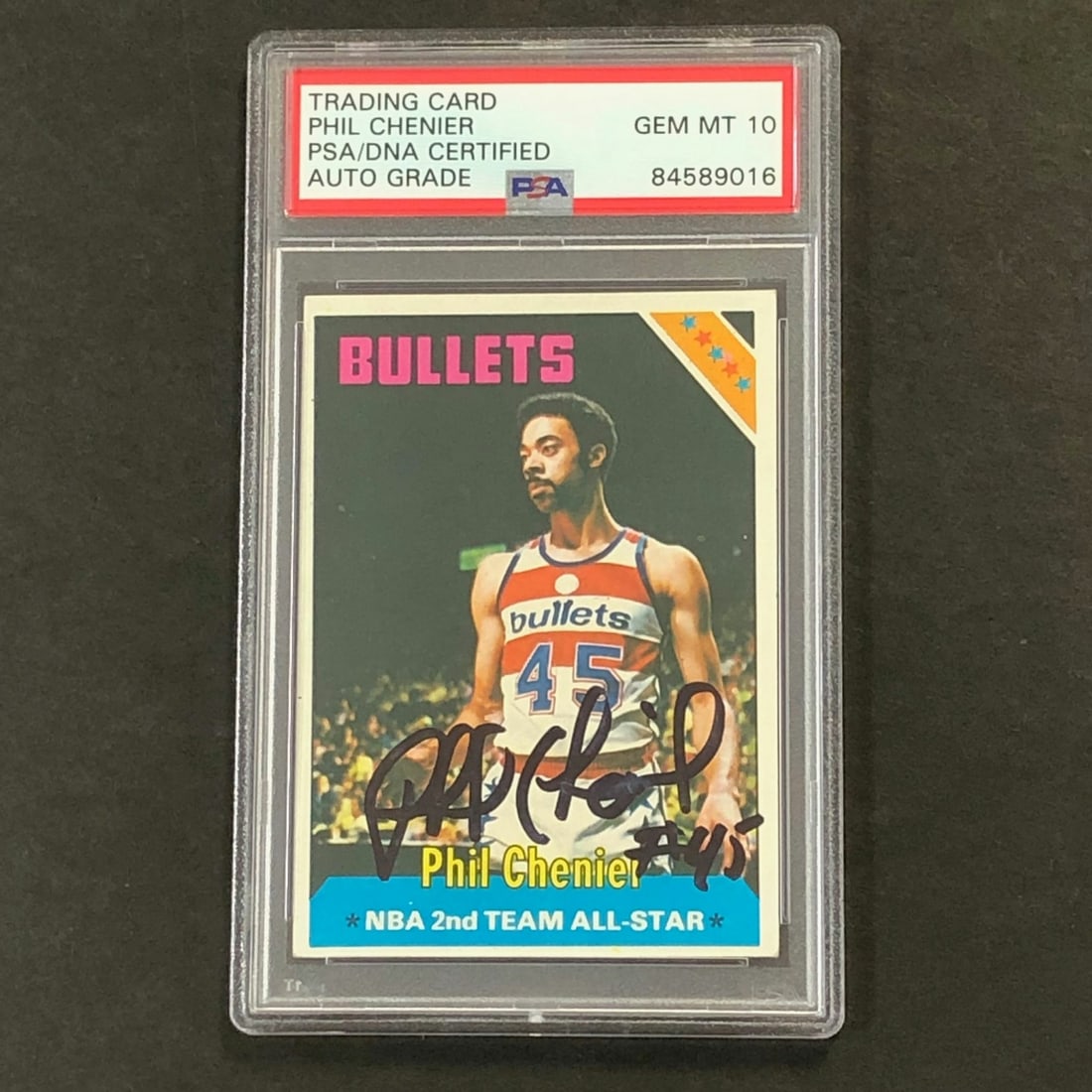 1975 Topps #190 Phil Chenier Autographed Basketball Card PSA/DNA (1 of 2)