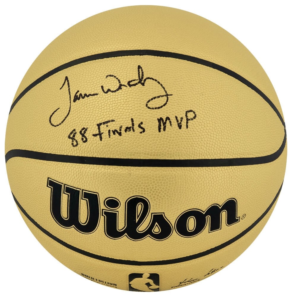 James Worthy Signed Wilson Gold NBA Basketball '88 Finals MVP COA (1 of 1)