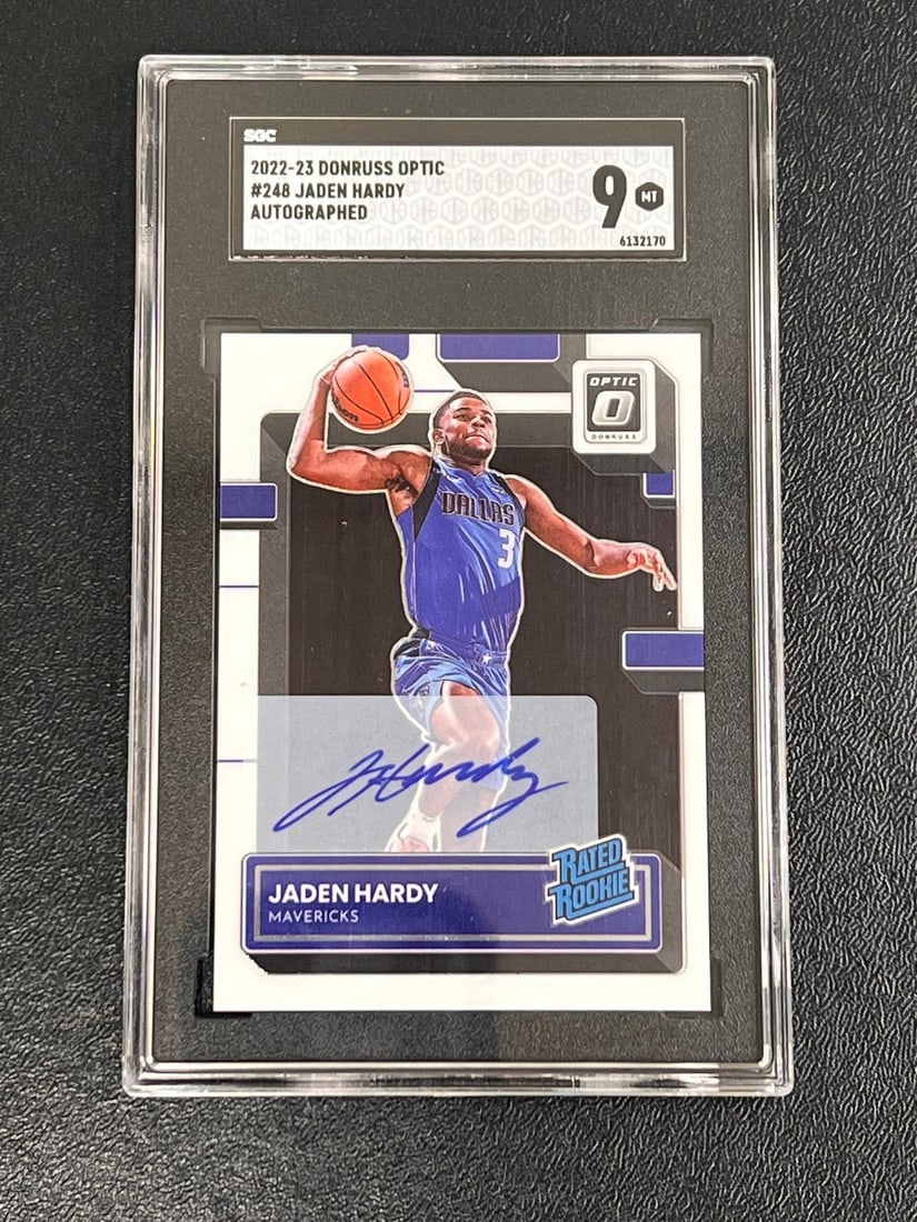 2022-23 Panini Donruss Optic #248 Jaden Hardy Signed Card PSA/DNA Authenticated: 2022-23 Panini Donruss Optic #248 Jaden Hardy Signed Card PSA/DNA Authenticated This is a 2022-23 Panini Donruss Optic #248 trading card featuring the signature of Jaden Hardy. The autograph has been 