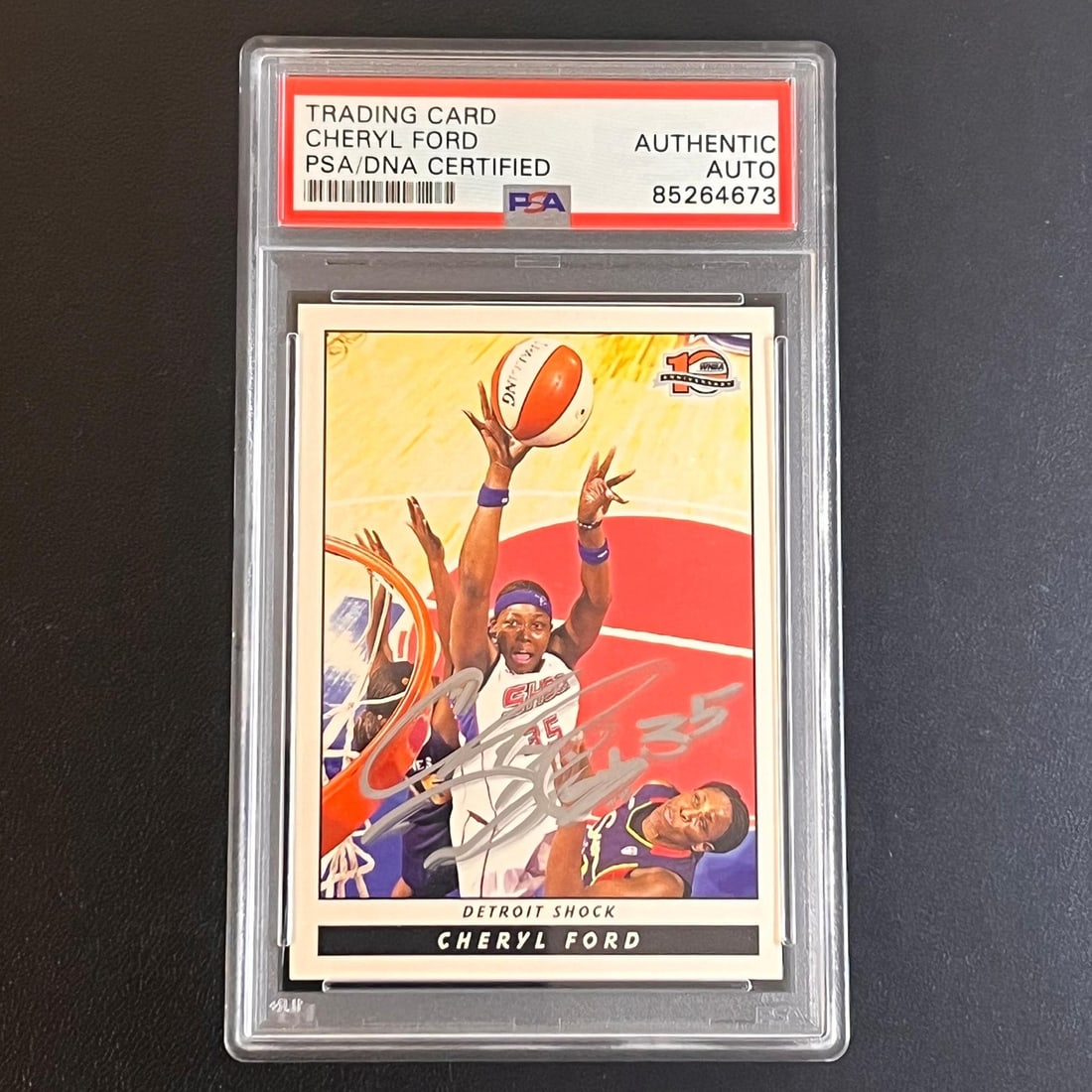 Cheryl Ford 2006-07 WNBA 10th Anniversary Autographed Card PSA/DNA: Cheryl Ford 2006-07 WNBA 10th Anniversary Autographed Card PSA/DNA This is a 2006-07 WNBA 10th Anniversary #25 card signed by Cheryl Ford. The autograph has been authenticated by PSA/DNA Authenticatio
