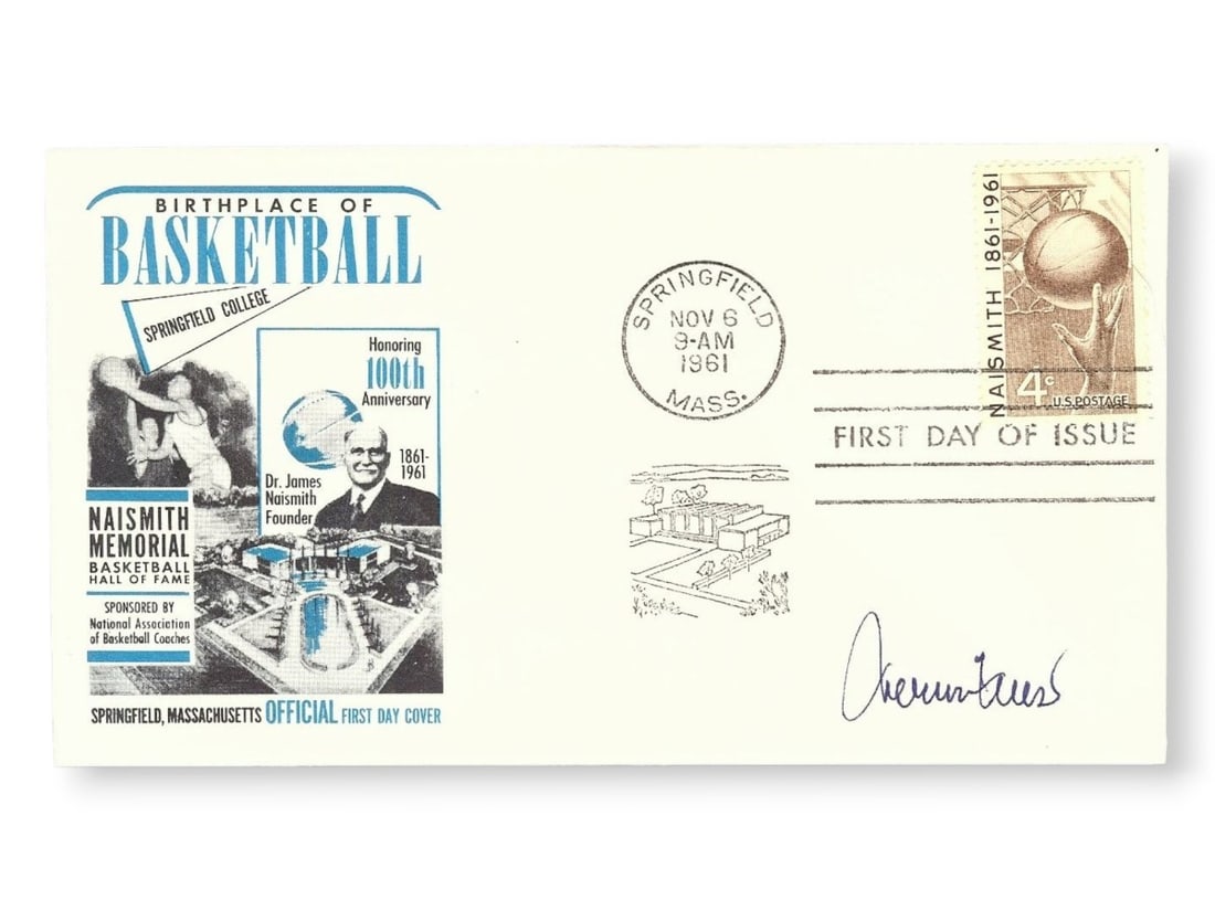 Jerry West Autographed First Day Cover Lakers 11/6/61 JSA Authenticated: Jerry West Autographed First Day Cover Lakers 11/6/61 JSA Authenticated Celebrate the legacy of basketball legend Jerry West with this autographed First Day Cover. This authentic piece features West's