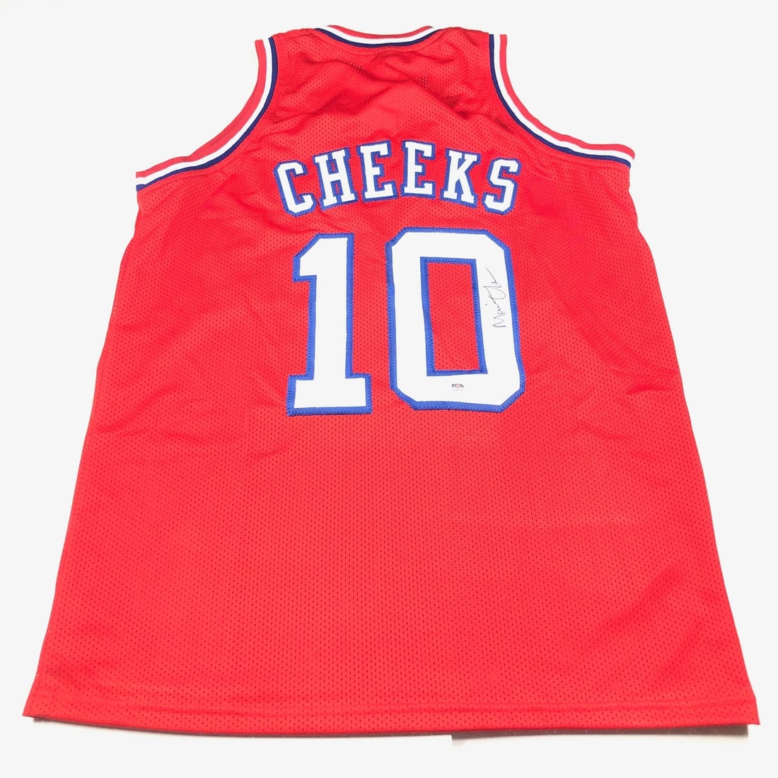 PSA DNA authenticated Maurice Mo Cheeks 76ers signed jersey: PSA DNA authenticated Maurice Mo Cheeks 76ers signed jersey This is a stitched jersey autographed by Maurice "Mo" Cheeks, who played for the Philadelphia 76ers. The autograph has been authenticated by