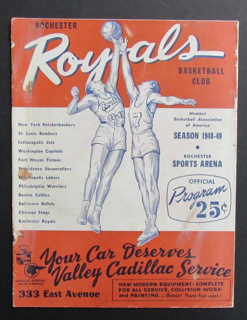 Basketball Program 1948-49 Rochester Royals Fort Wayne Pistons BAA Original (1 of 5)