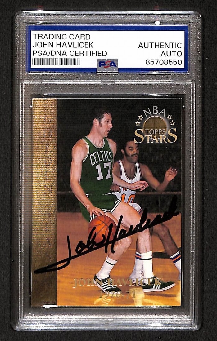 John Havlicek 1996 Topps NBA Stars Autographed Card With PSA DNA Authentication (1 of 2)