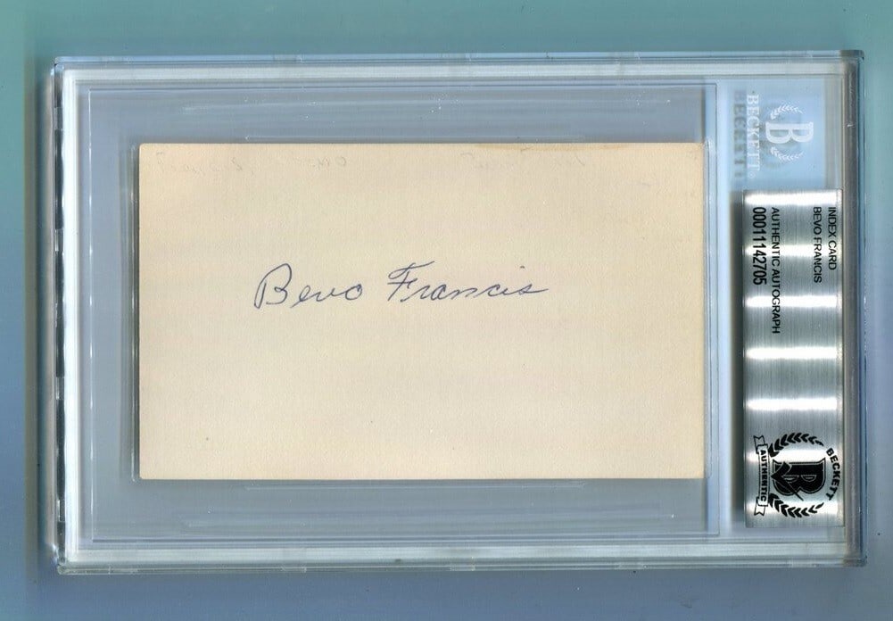 Clarence Bevo Francis Autographed 3x5 Index Card Beckett Authenticated NBA (1 of 2)
