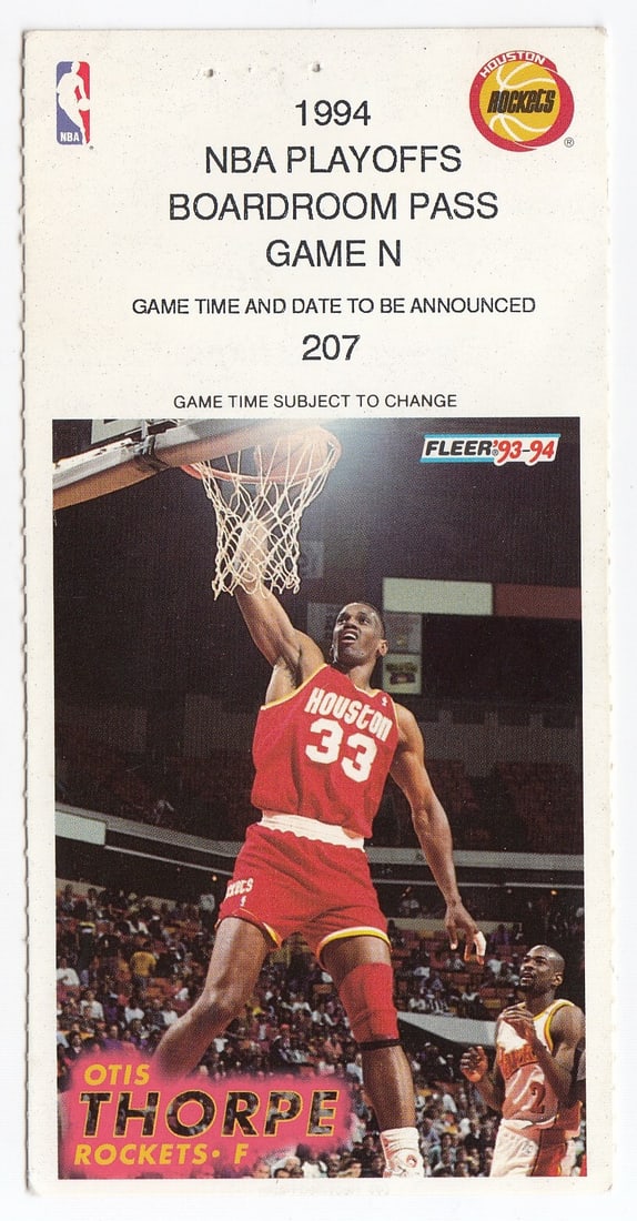 1994 NBA Finals Game 6 Ticket Knicks vs Rockets Hakeem Olajuwon 30 Pts (1 of 2)