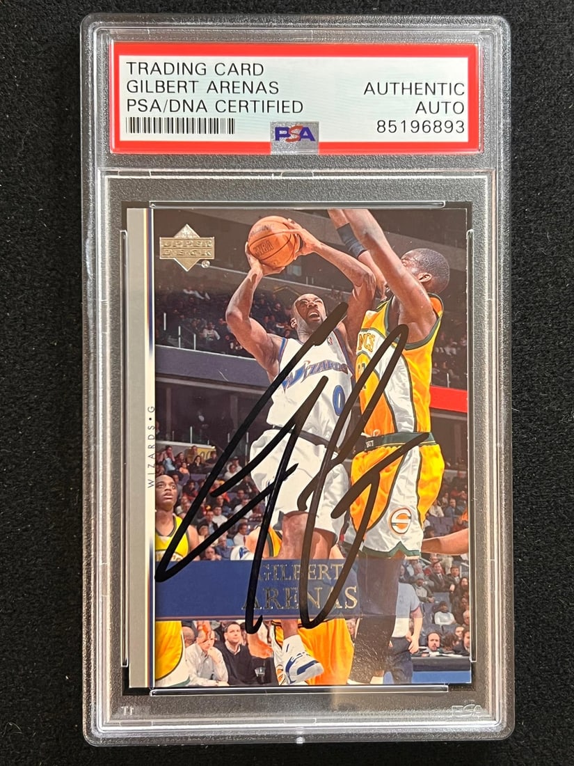 Gilbert Arenas 2007-08 Upper Deck First Edition Signed Card PSA/DNA (1 of 2)