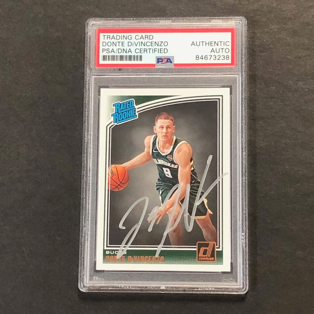 2018-19 Panini Donruss Donte DiVincenzo Signed Card PSA/DNA Authenticated RC (1 of 2)