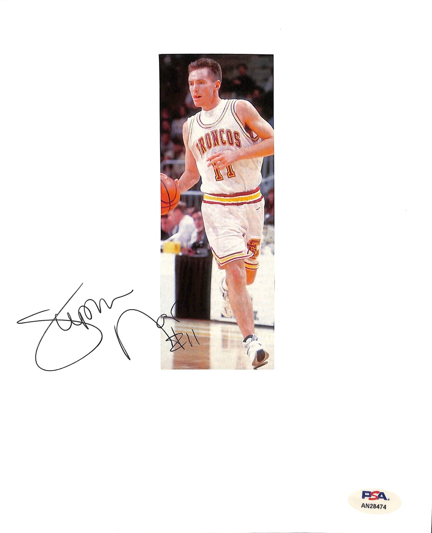 Steve Nash Autographed Vintage 2x6 Photo Santa Clara Broncos PSA/DNA (1 of 2)