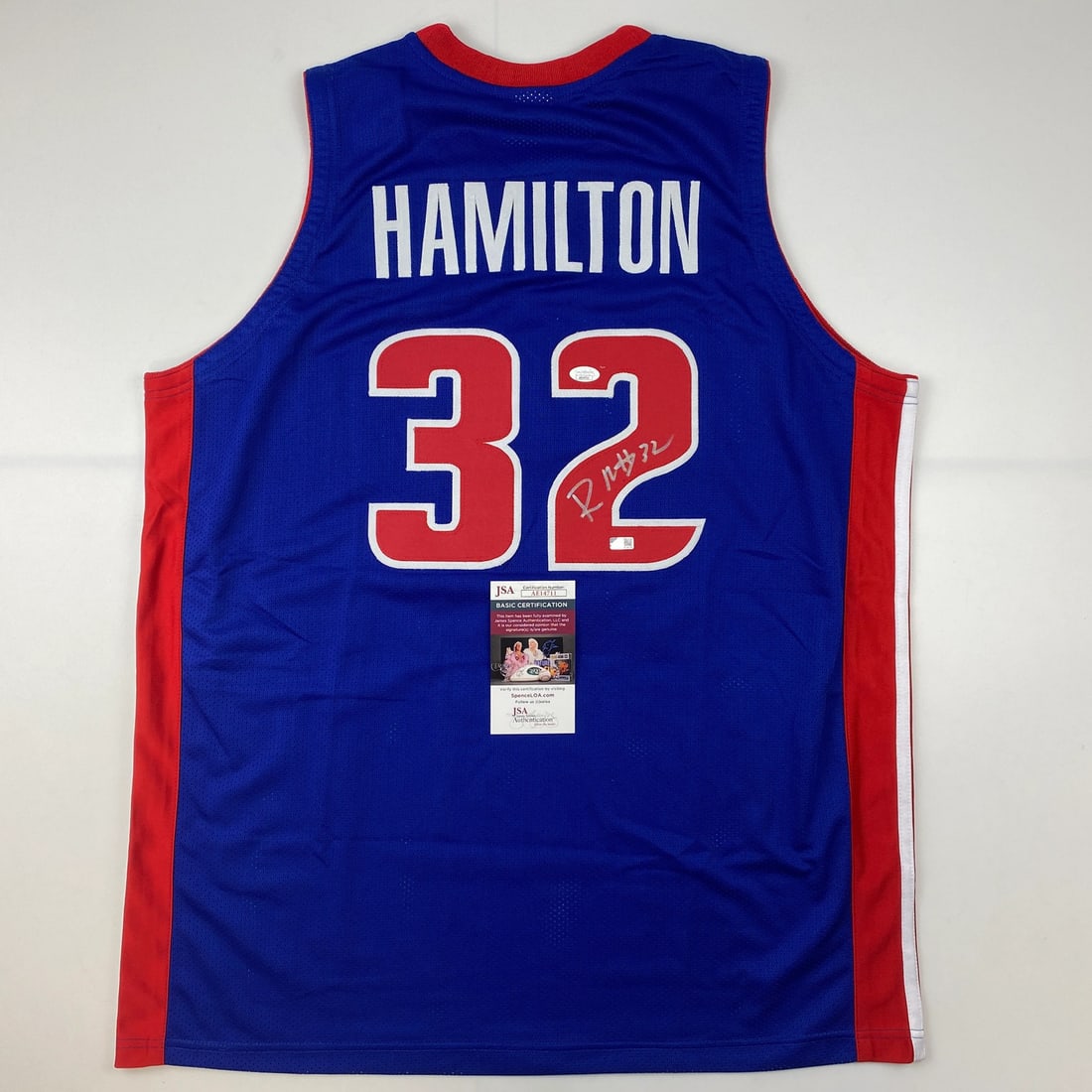 Signed Richard Rip Hamilton Detroit Pistons Basketball Jersey JSA COA Gem Mint (1 of 4)