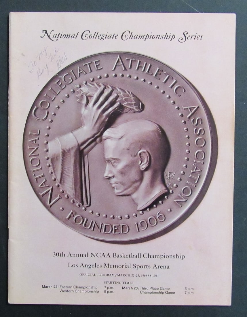 March 22-23 1968 NCAA Basketball Championship Program Featuring UCLA and Lew Alcindor (1 of 5)