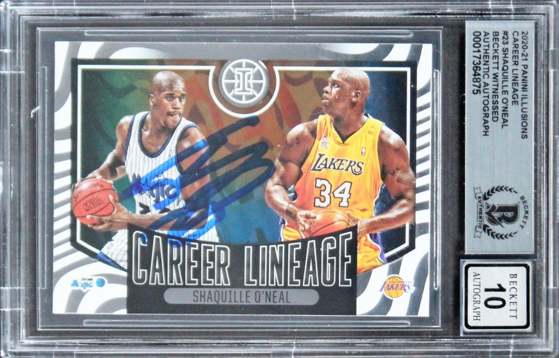 Shaquille O'Neal Lakers 2020 Panini Illusions #23 Auto Beckett Slabbed (1 of 2)