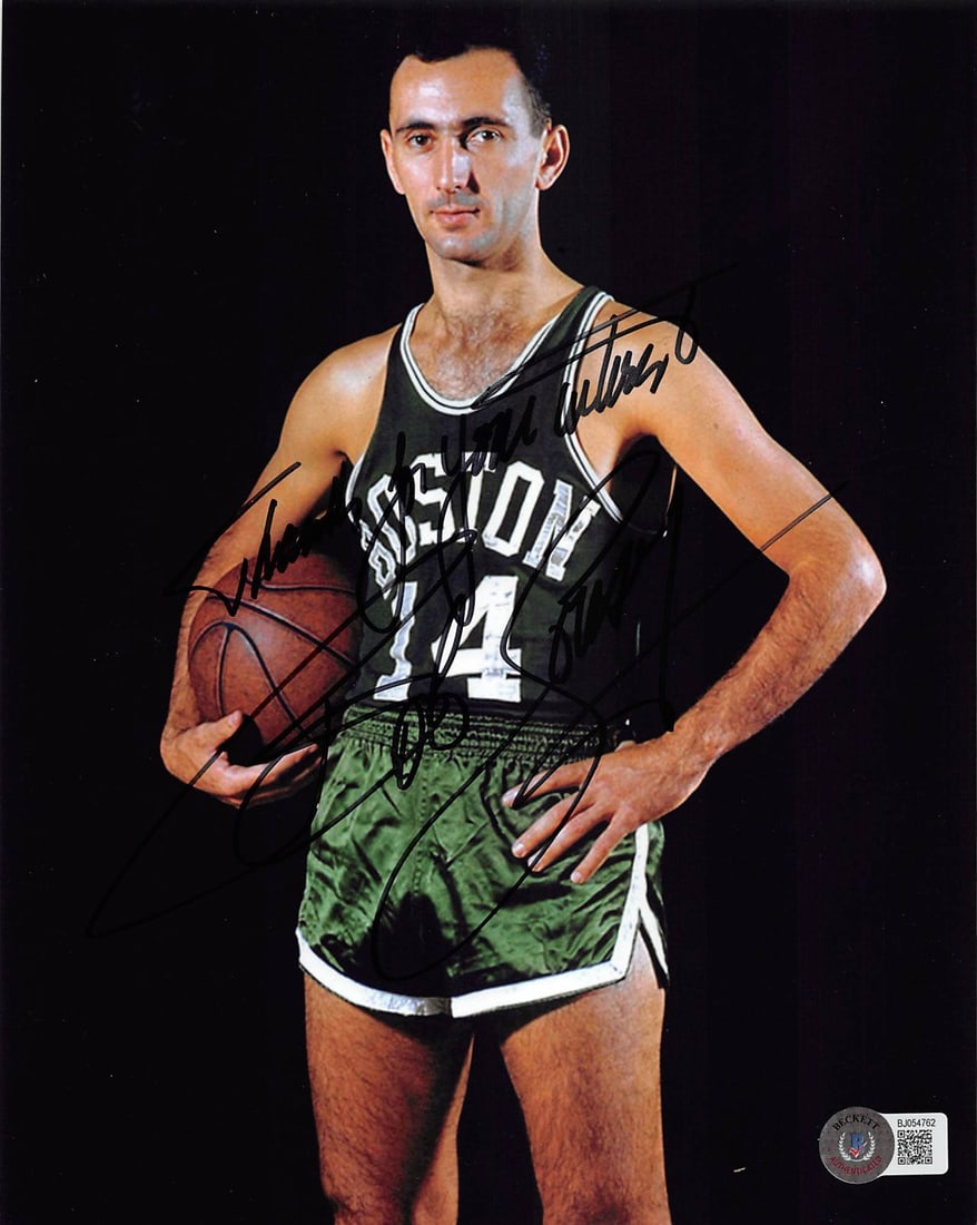 Bob Cousy autographed Boston Celtics 8x10 photo with inscription BAS: Bob Cousy autographed Boston Celtics 8x10 photo with inscription BAS This is an original 8x10 photo signed by Bob Cousy of the Boston Celtics, featuring the inscription "Thanks for your wishes." The a