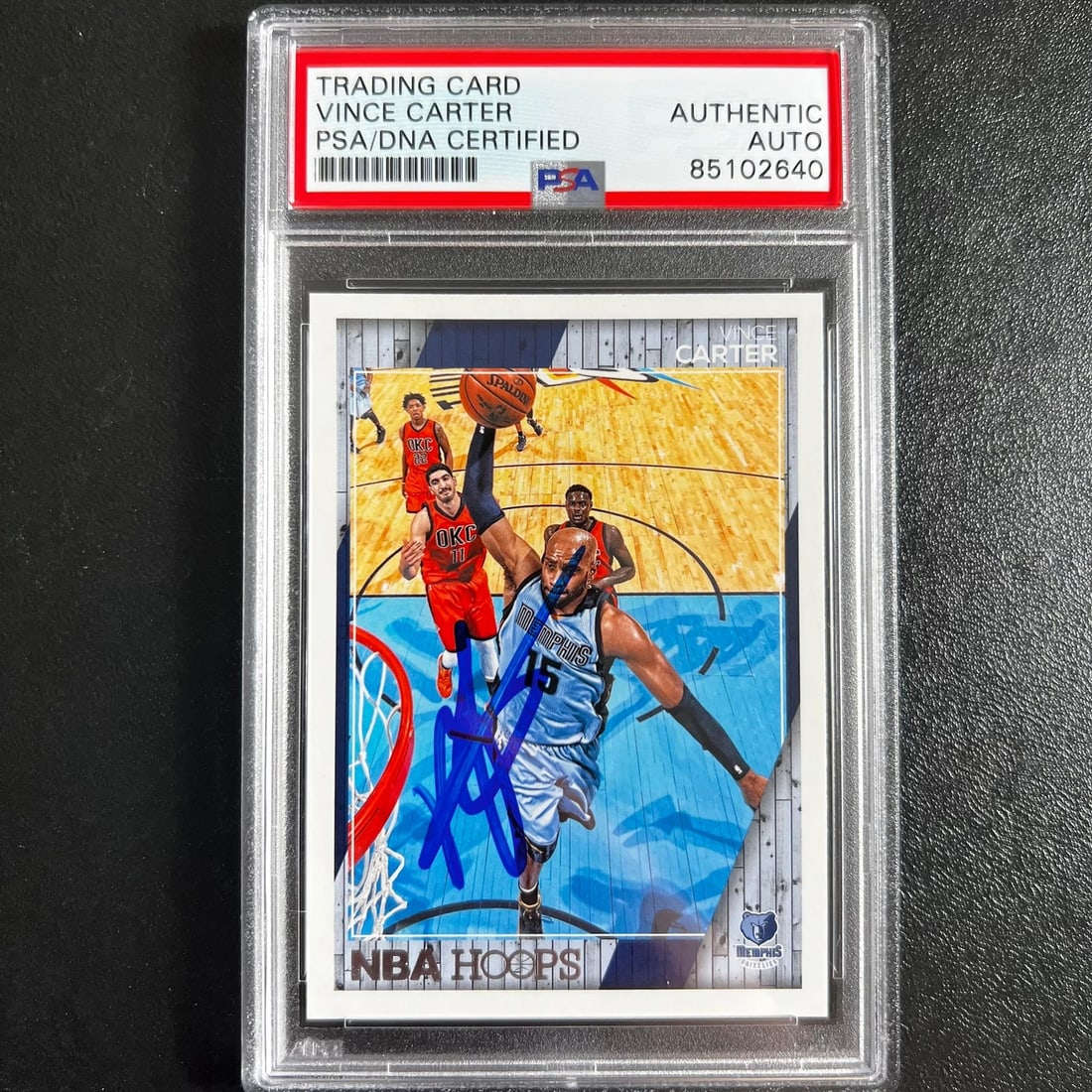 PSA DNA Slabbed Vince Carter Autographed 2016 17 NBA Hoops #182 Grizzlies Card (1 of 2)