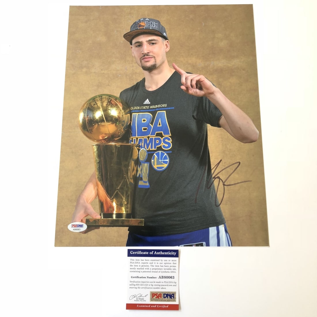Klay Thompson Autographed 11x14 Photo PSA/DNA Golden State Warriors (1 of 3)