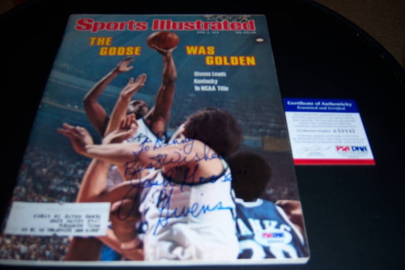 Sports Illustrated Magazine Signed by Jack Givens with PSA DNA Authentication: Sports Illustrated Magazine Signed by Jack Givens with PSA DNA Authentication This is an original Sports Illustrated magazine featuring Jack Givens, MVP of the Kentucky Wildcats, autographed and authe