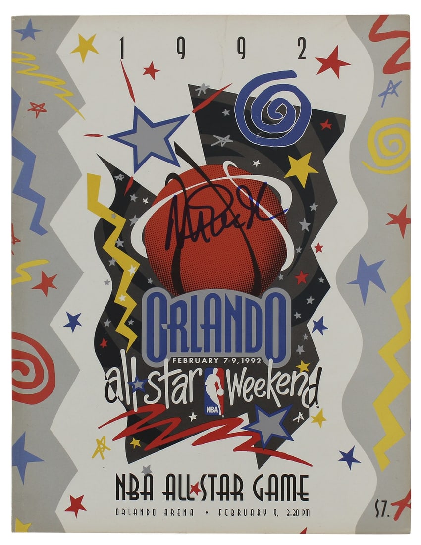 1992 NBA All-Star Program Magic Johnson signed Beckett Witnessed: 1992 NBA All-Star Program Magic Johnson signed Beckett Witnessed This is an original 1992 NBA All-Star Game program personally signed by Magic Johnson of the Los Angeles Lakers. The autograph is authe