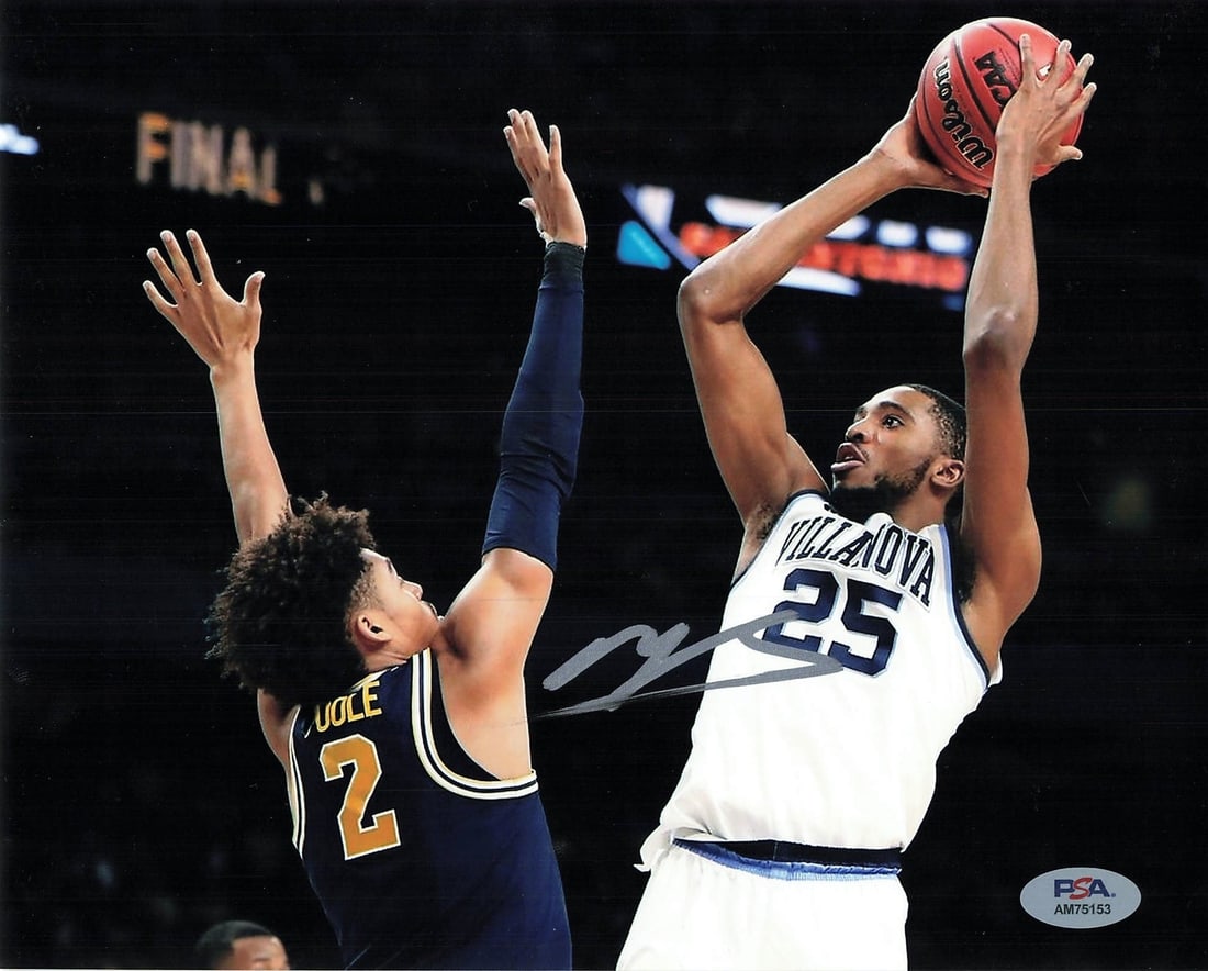 Mikal Bridges Autographed 8x10 Photo PSA/DNA Villanova Wildcats: Mikal Bridges Autographed 8x10 Photo PSA/DNA Villanova Wildcats This is a professionally printed 8x10 photograph featuring Mikal Bridges, a standout player for the Villanova Wildcats. The photo is aut