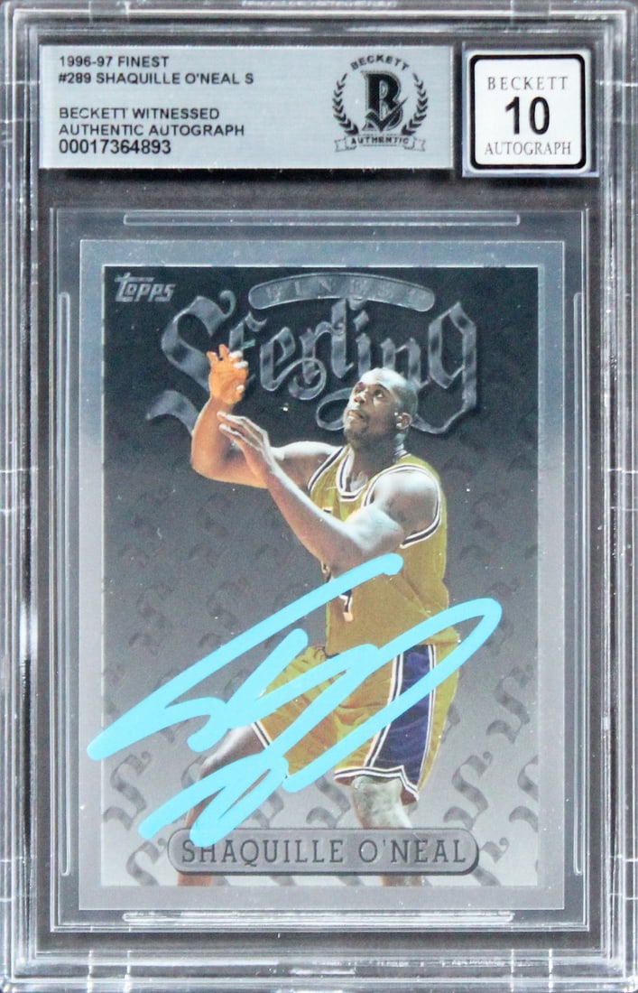 Shaquille O'Neal Signed 1996 Finest #289 Card GM 10 Beckett Authenticated (1 of 2)