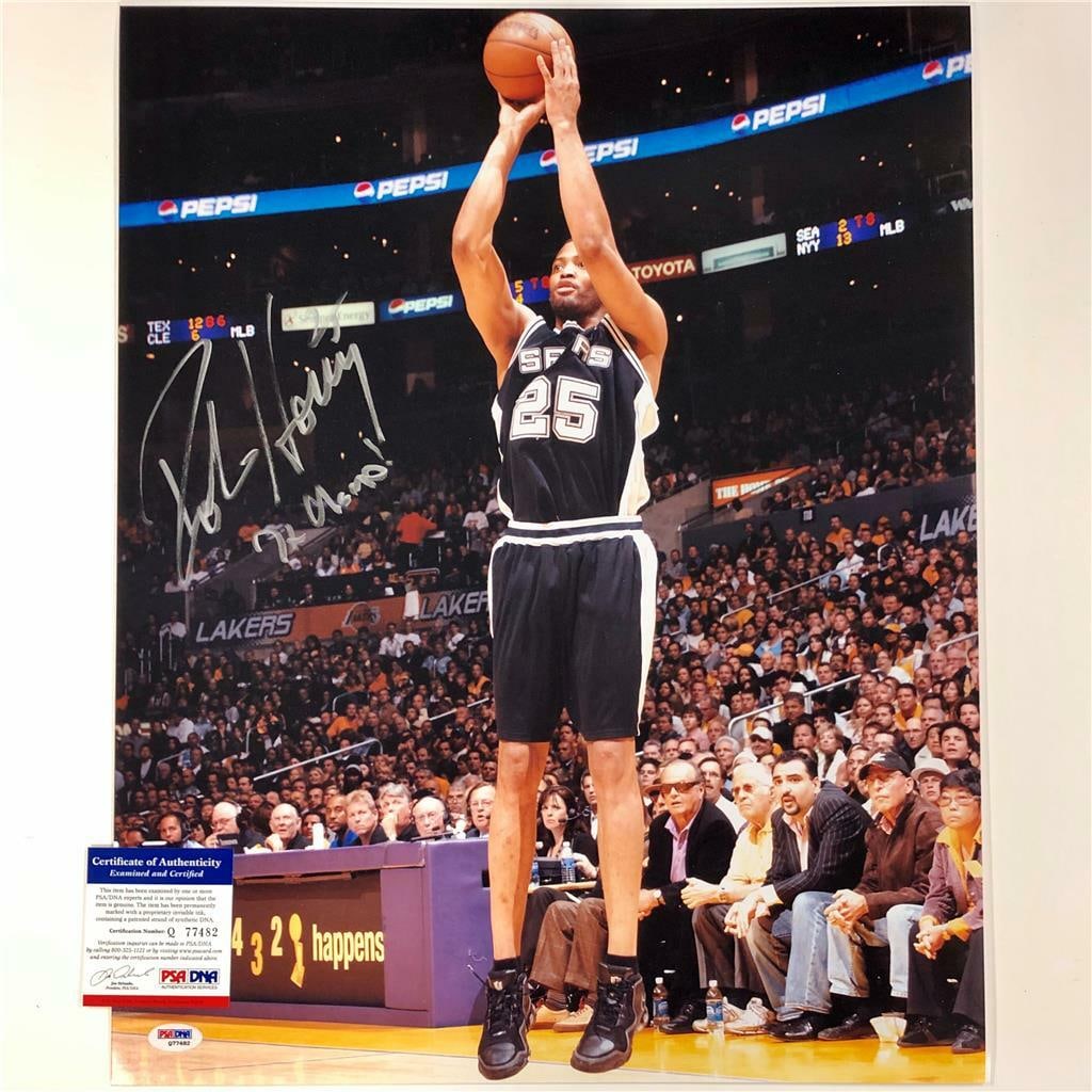 Robert Horry Signed 16x20 Photo with 7x Champ PSA COA San Antonio Spurs (1 of 2)