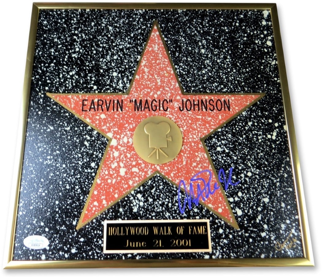 Framed Hollywood Star Plaque Magic Johnson JSA Autograph 12X12 (1 of 4)