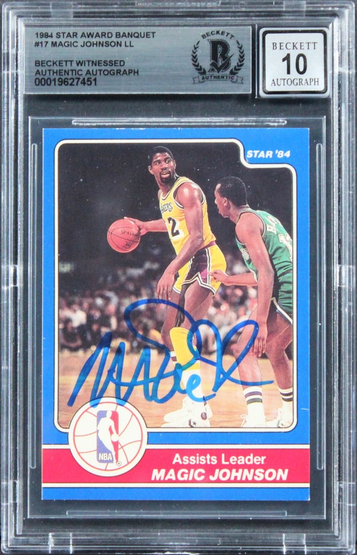 1984 Star Award Banquet #17 Magic Johnson signed BAS slabbed card (1 of 2)