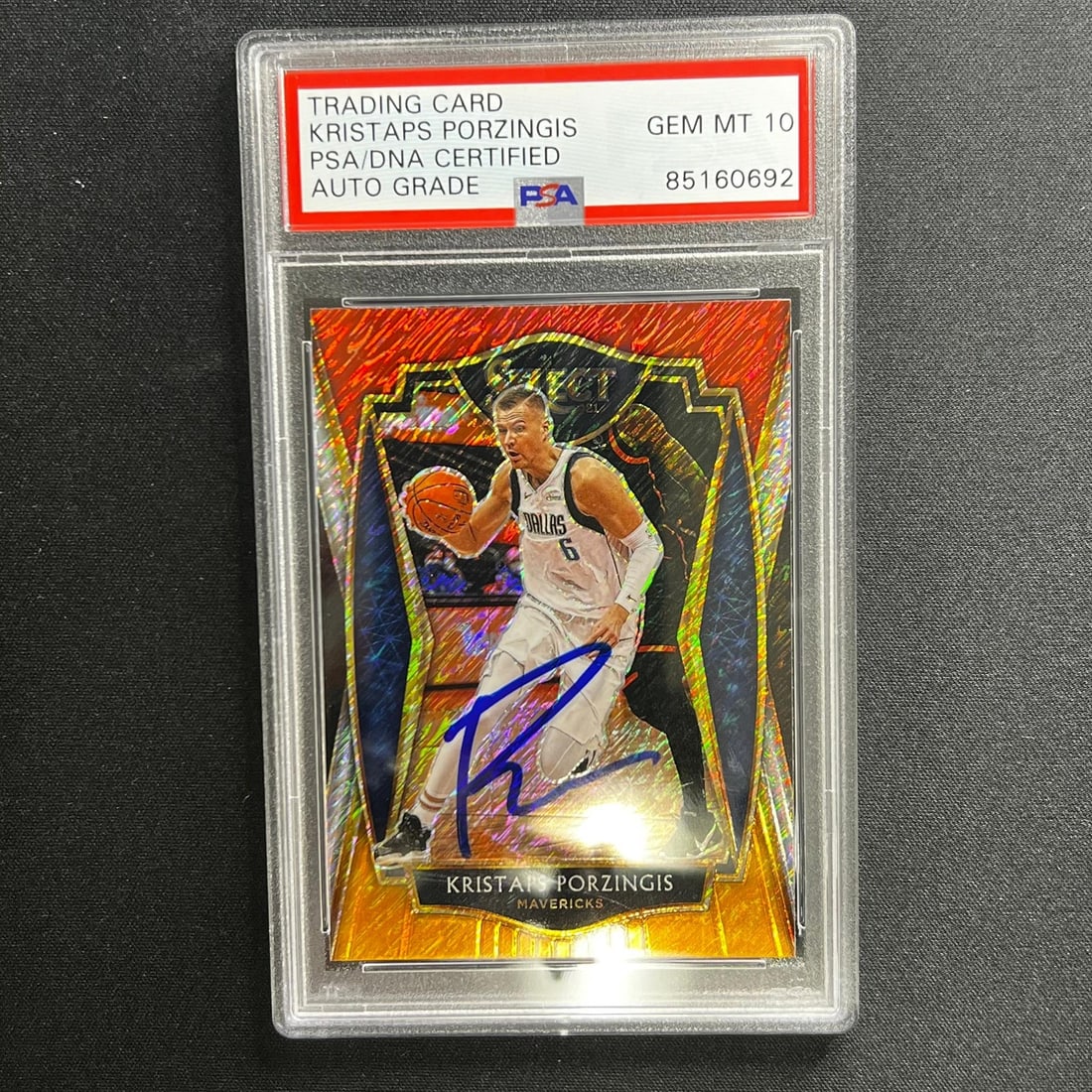 PSA 10 Kristaps Porzingis Autographed Panini Hoops #105 Mavericks Card: PSA 10 Kristaps Porzingis Autographed Panini Hoops #105 Mavericks Card This is a 2021 Panini #105 trading card featuring Kristaps Porzingis of the Dallas Mavericks. The card has been signed by Kristap