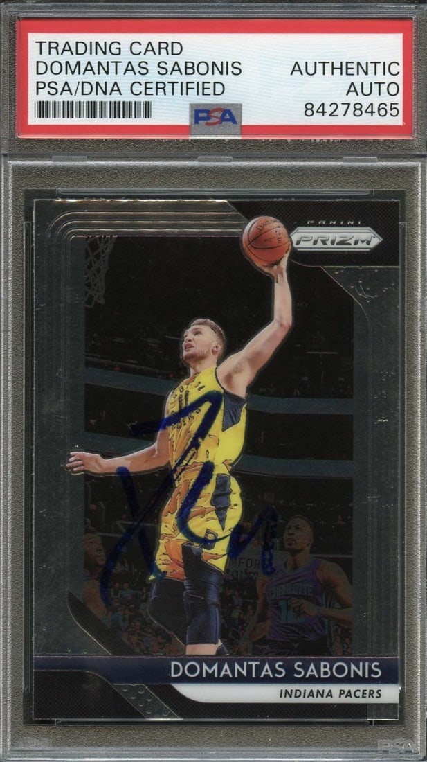 2018 Panini NBA Hoops #174 Domantas Sabonis Signed Card PSA Authenticated (1 of 2)