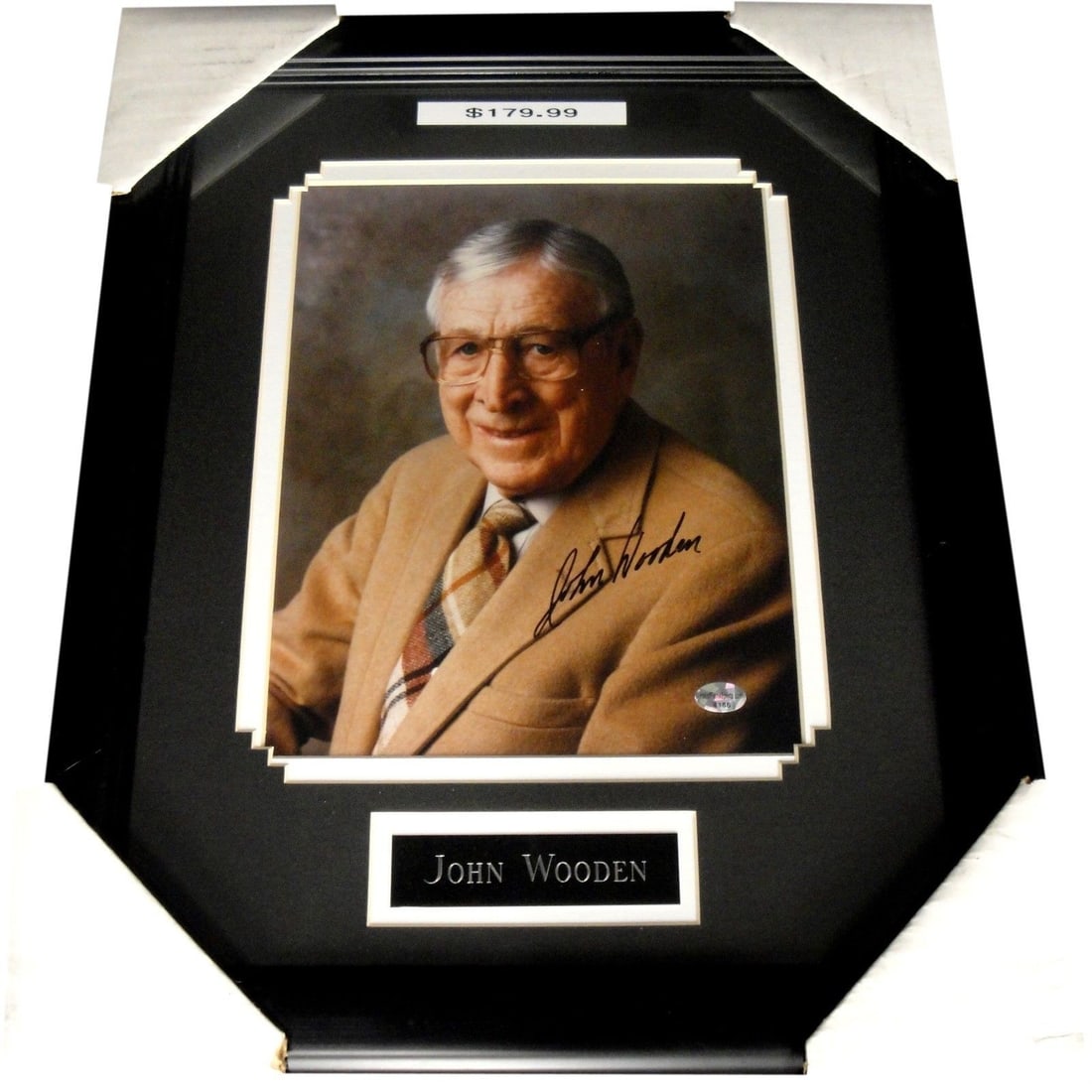 Framed 8x10 Photo Signed by John Wooden with Hall Of Fame Sports Authentication (1 of 3)