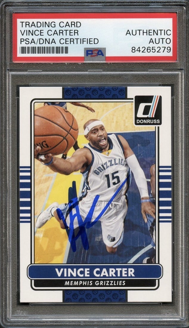 2015 Panini Donruss #133 Vince Carter Signed Card PSA/DNA Grizzlies (1 of 2)