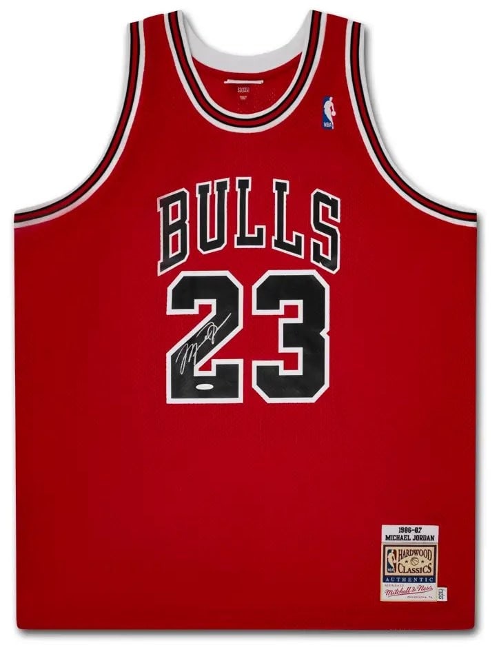 Michael Jordan Autographed Bulls Jersey Mitchell & Ness 1986-87 Upper Deck Authenticated: Michael Jordan Autographed Bulls Jersey Mitchell & Ness 1986-87 Upper Deck Authenticated Celebrate basketball history with this authentic Michael Jordan autographed jersey from the 1986-87 season, fea