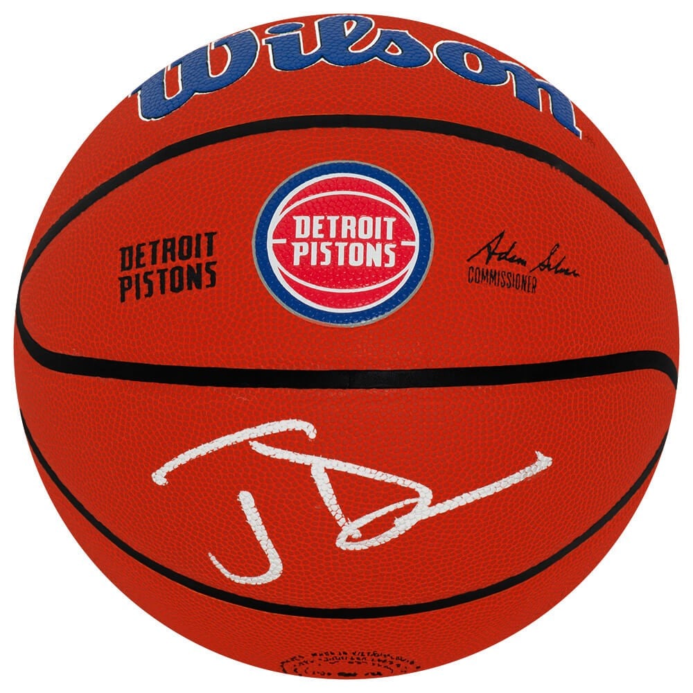 Joe Dumars Signed Detroit Pistons Logo Wilson Basketball with COA (1 of 1)