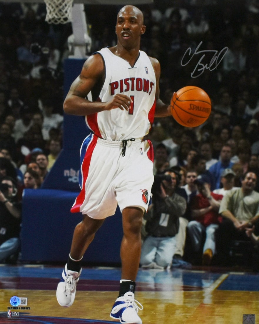 Autographed 16x20 Detroit Pistons Photo Chauncey Billups Beckett Witnessed (1 of 2)