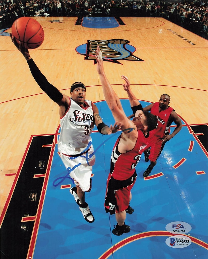 Allen Iverson Autographed 8x10 Photo PSA/DNA Philadelphia 76ers: Allen Iverson Autographed 8x10 Photo PSA/DNA Philadelphia 76ers This professionally printed 8x10 photograph features the iconic Allen Iverson, who is well-known for his time with the Philadelphia 76er