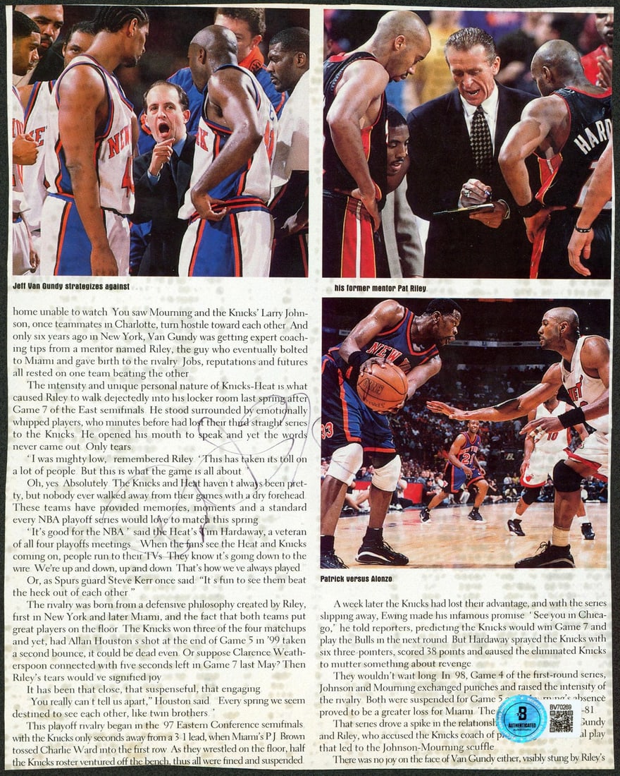 Patrick Ewing Signed Magazine Page Beckett Authenticated New York Knicks (1 of 2)