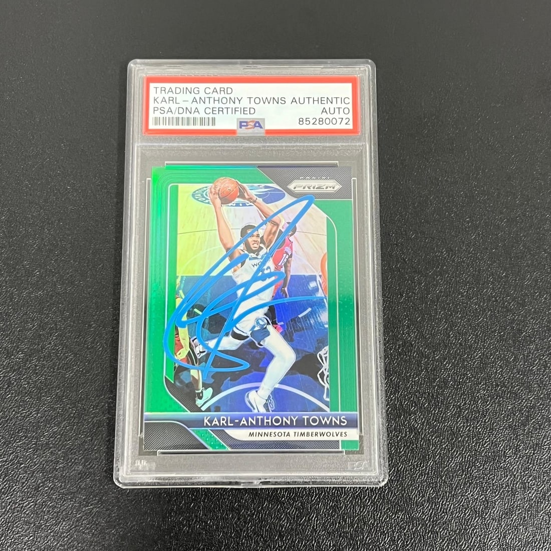 PSA Slabbed Karl-Anthony Towns Autographed Panini Prizm #107 Card (1 of 2)