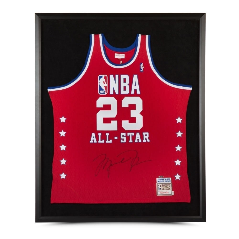 Michael Jordan Signed 1989 Mitchell & Ness All-Star Jersey Framed: Michael Jordan Signed 1989 Mitchell & Ness All-Star Jersey Framed Celebrate the legacy of basketball legend Michael Jordan with this autographed framed jersey. This original 1989 Mitchell & Ness All-S