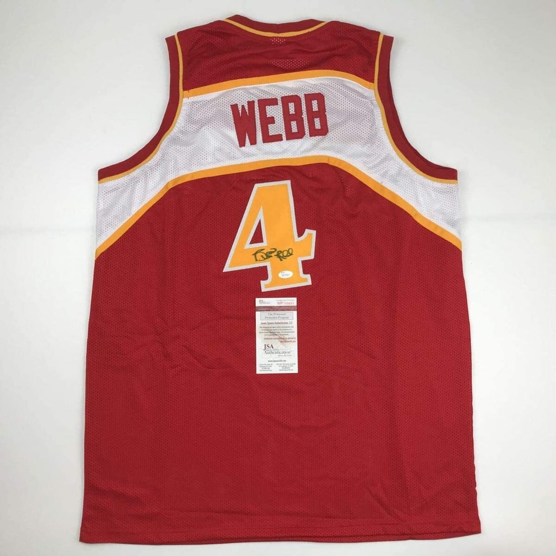 Spud Webb Autographed Atlanta Hawks Basketball Jersey with JSA COA (1 of 4)