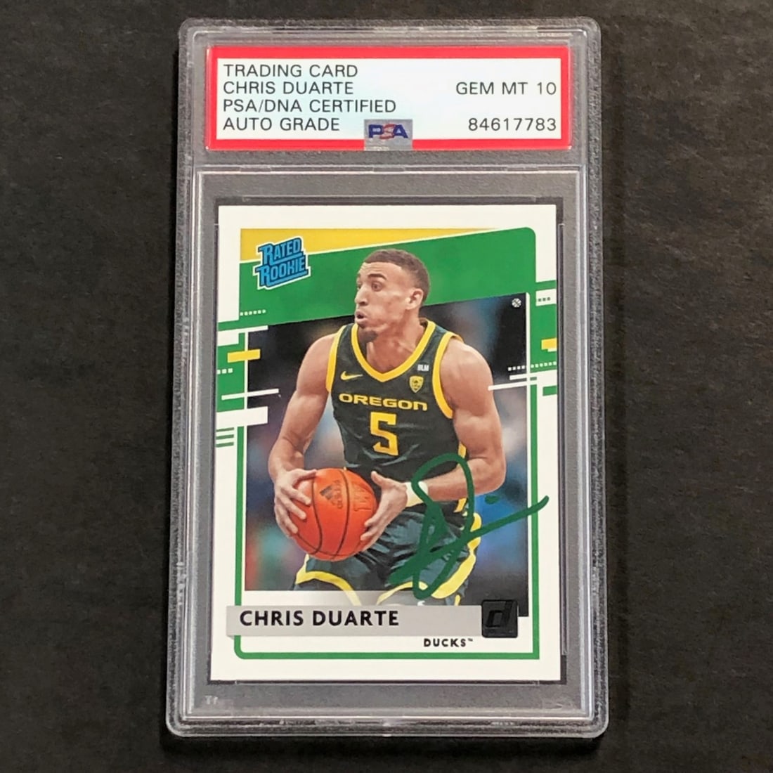 2021-22 Panini Chronicles Draft Picks Chris Duarte Signed Card PSA/DNA Authenticated (1 of 2)