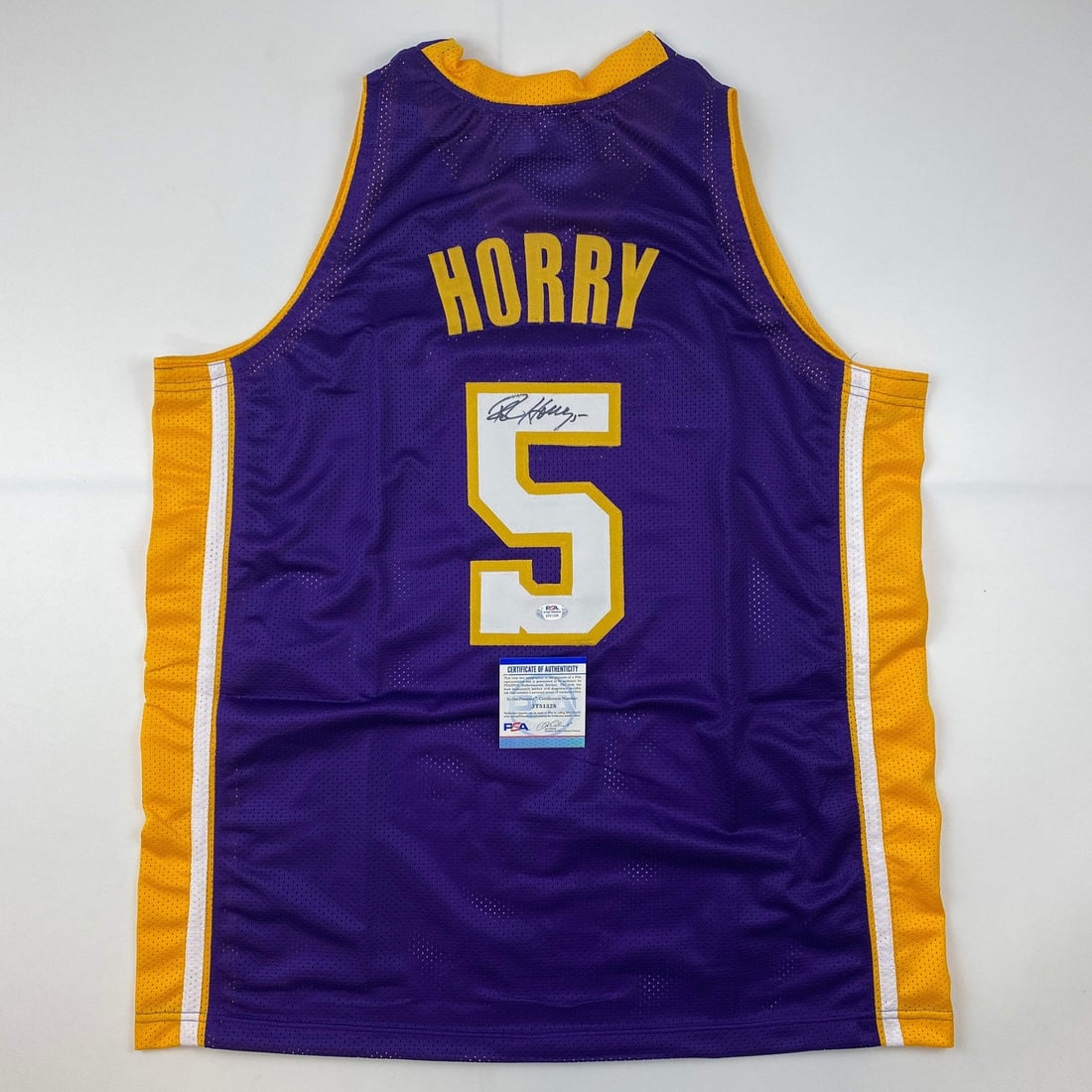 Robert Horry Signed Los Angeles Lakers Purple Jersey PSA/DNA Gem Mint (1 of 3)