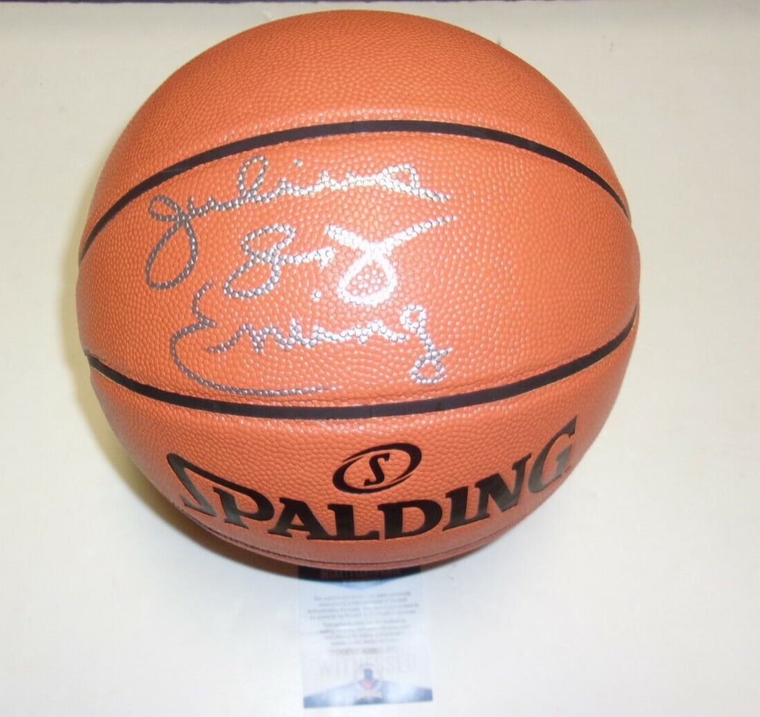 Basketball Signed by Julius Erving Dr J Beckett COA Philadelphia 76ers HOF 1993 (1 of 1)