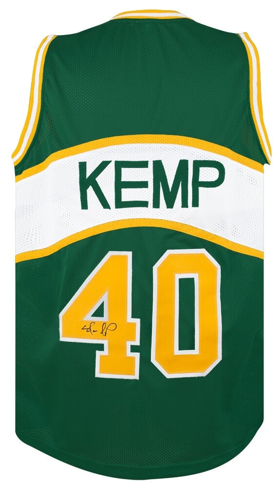 Shawn Kemp Signed Green Throwback Jersey with COA (1 of 3)