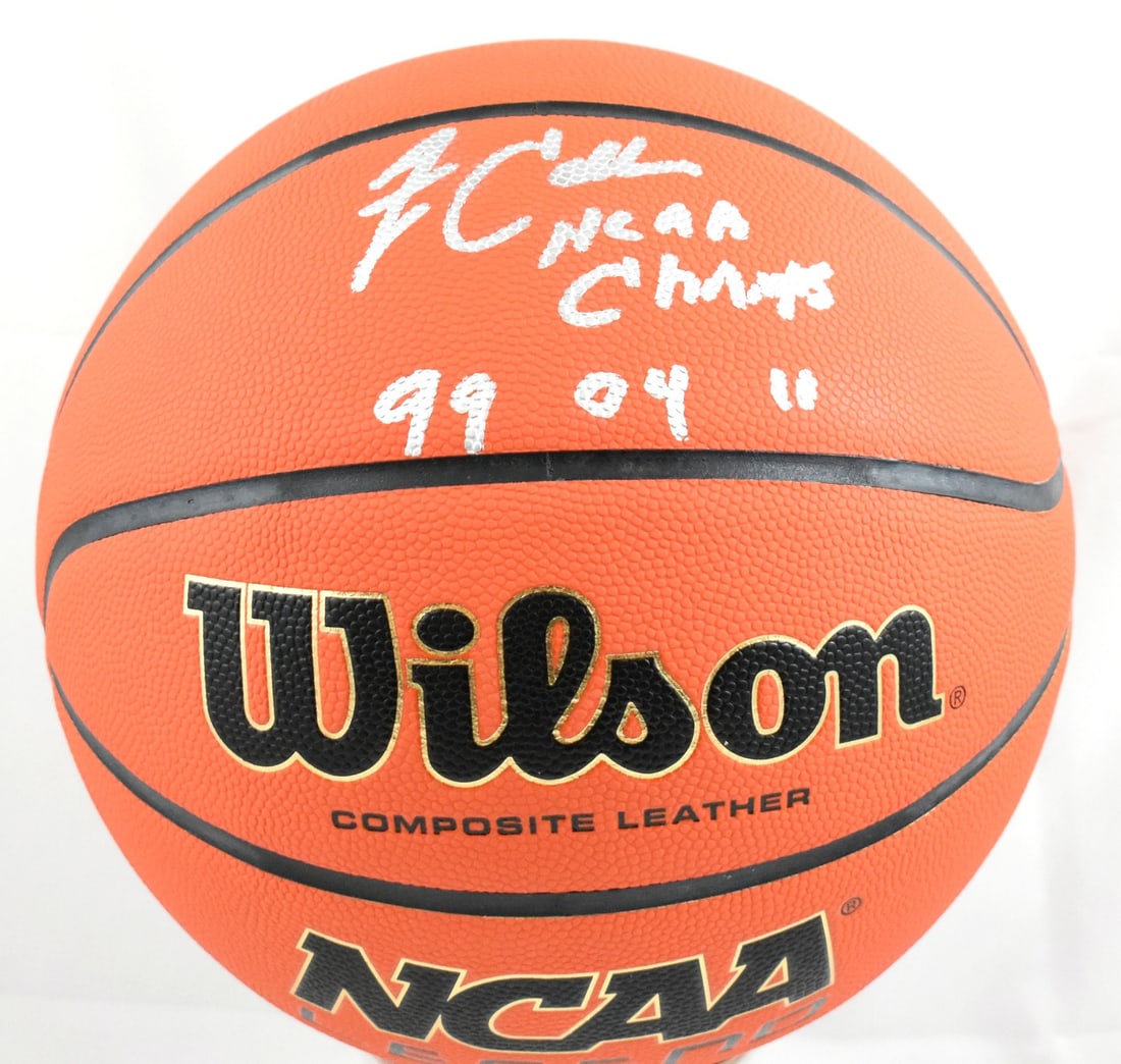 Jim Calhoun Signed Wilson NCAA Basketball Beckett Holo UCONN (1 of 3)