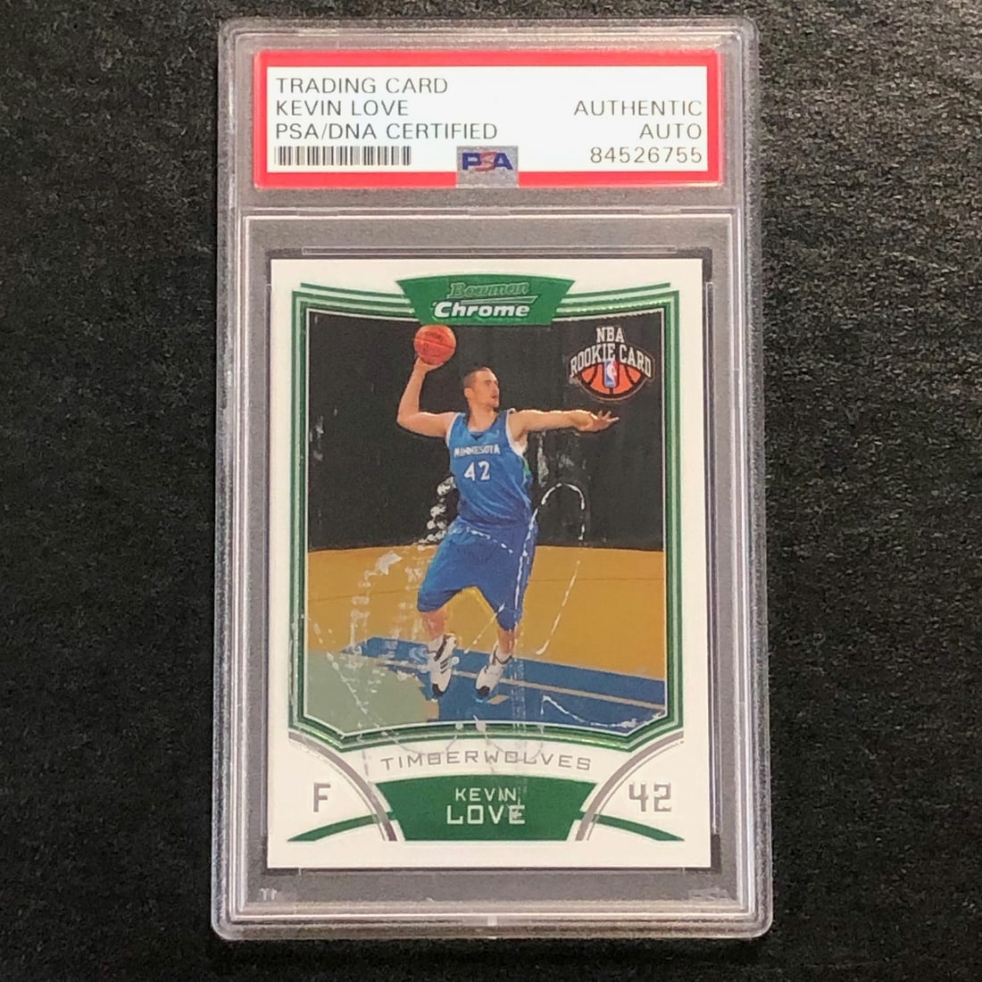 2008-09 Bowman Chrome #115 Kevin Love Signed Card PSA Authenticated: 2008-09 Bowman Chrome #115 Kevin Love Signed Card PSA Authenticated This listing features a 2008-09 Bowman Chrome #115 basketball card, autographed by Kevin Love, a notable player for the Minnesota Ti