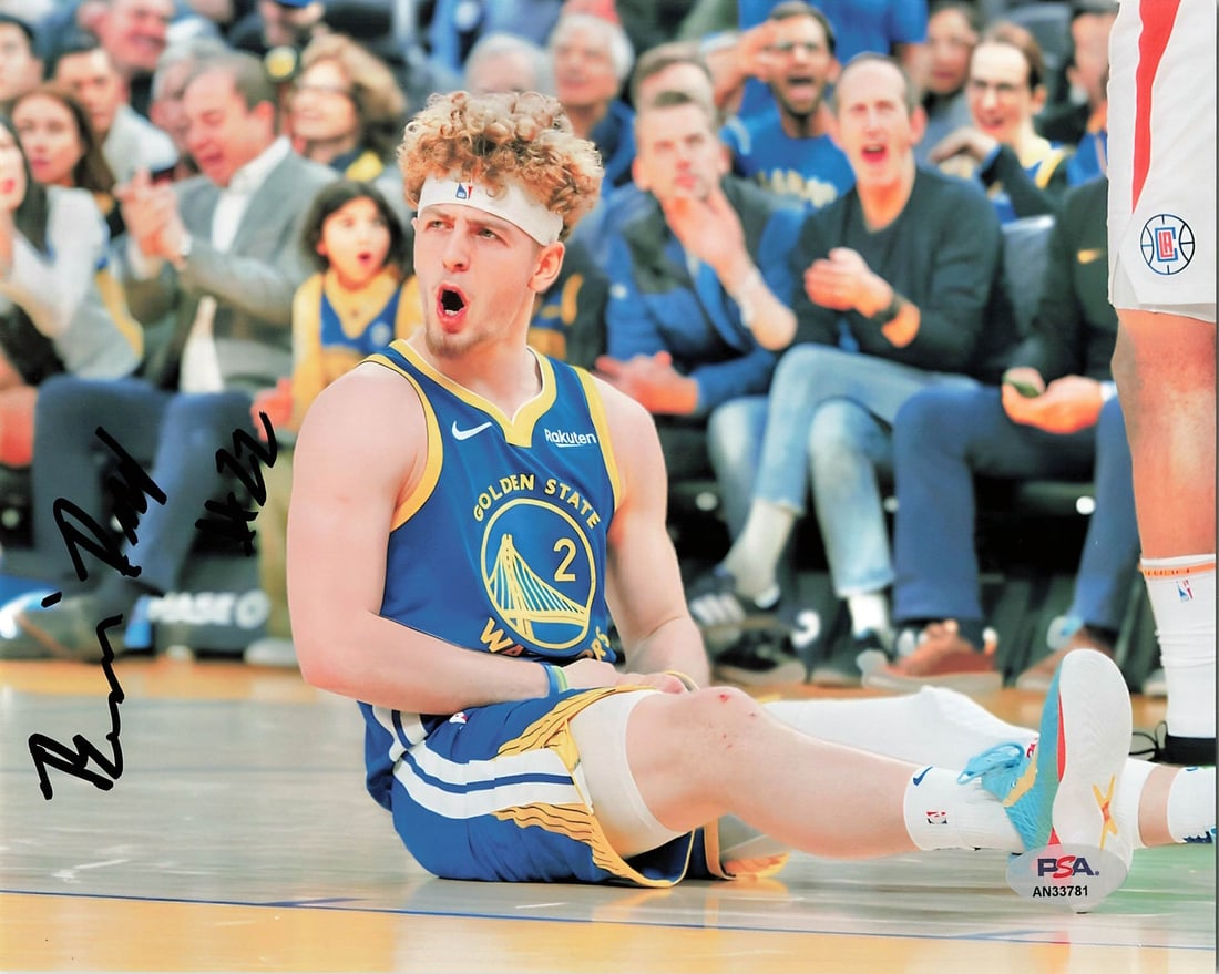 Brandin Podziemski Autographed 8x10 Photo PSA/DNA Golden State Warriors: Brandin Podziemski Autographed 8x10 Photo PSA/DNA Golden State Warriors This professionally printed 8x10 photograph features the autograph of Brandin Podziemski, a notable player for the Golden State 